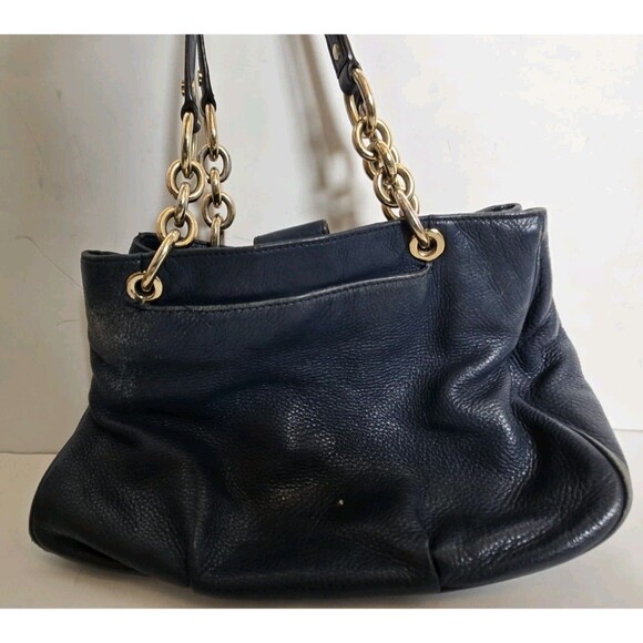 Michael Kors Womens Bag  Tote Shoulder Fulton Blue Pebbled Leather - Picture 4 of 9